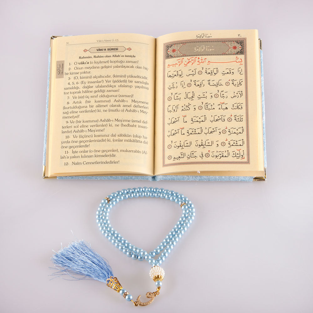 10 ADET Yasin-i Şerif Bebe Mavi (Yasin+Tesbih+Asetat Kutu)