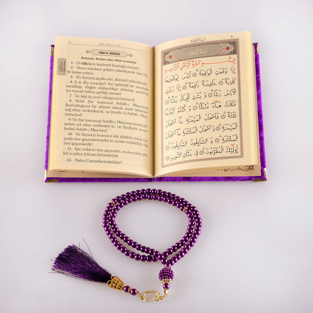 Yasin-i Şerif Mor (Yasin+Tesbih+Asetat Kutu)