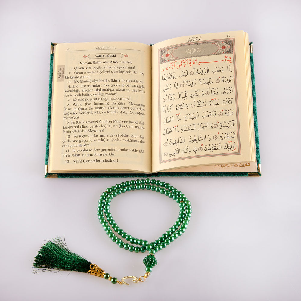 Yasin-i Şerif Yeşil (Yasin+Tesbih+Asetat Kutu)