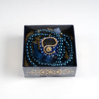 10 Adet Taşlı Zikirmatik+ Tesbih Hediye Seti Lacivert