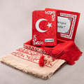 Kadife Kutulu Kur’an-ı Kerim + Seccade + Namaz Örtüsü + Tespih + Ayraç) Ayyıldız