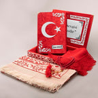 Kadife Kutulu Kur’an-ı Kerim + Seccade + Namaz Örtüsü + Tespih + Ayraç) Ayyıldız