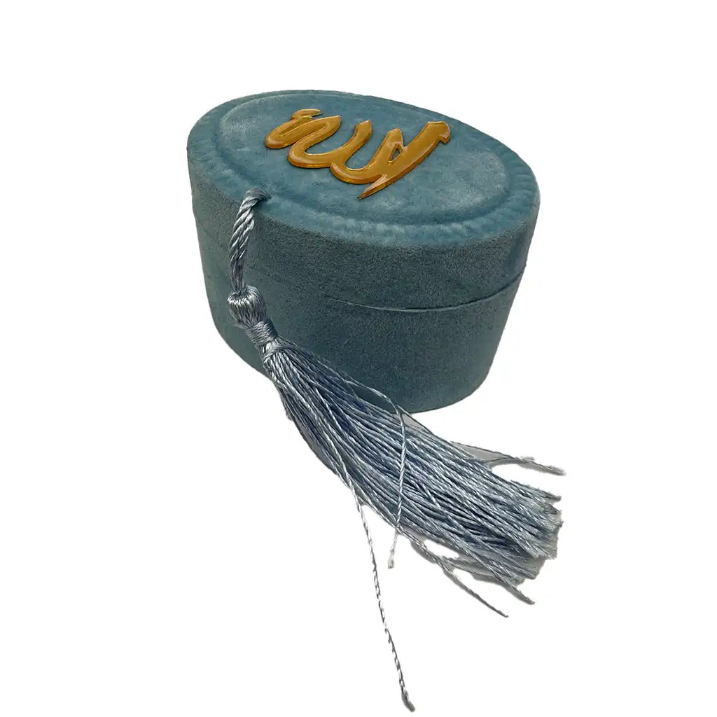 Kadife Kutulu Bebe Mavi Zikirmatik İnci Tespih Seti