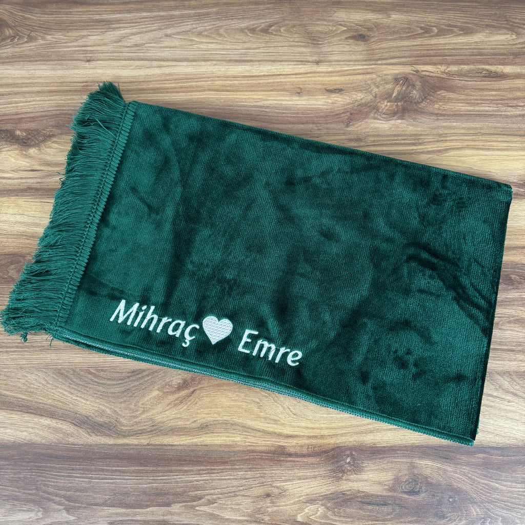 Özel İsimli Aydın Seccade (Zümrüt Yeşil)