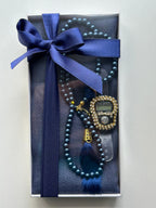 10 Adet Namaz Örtüsü (Şal) + Tesbih Hediye Seti Lacivert