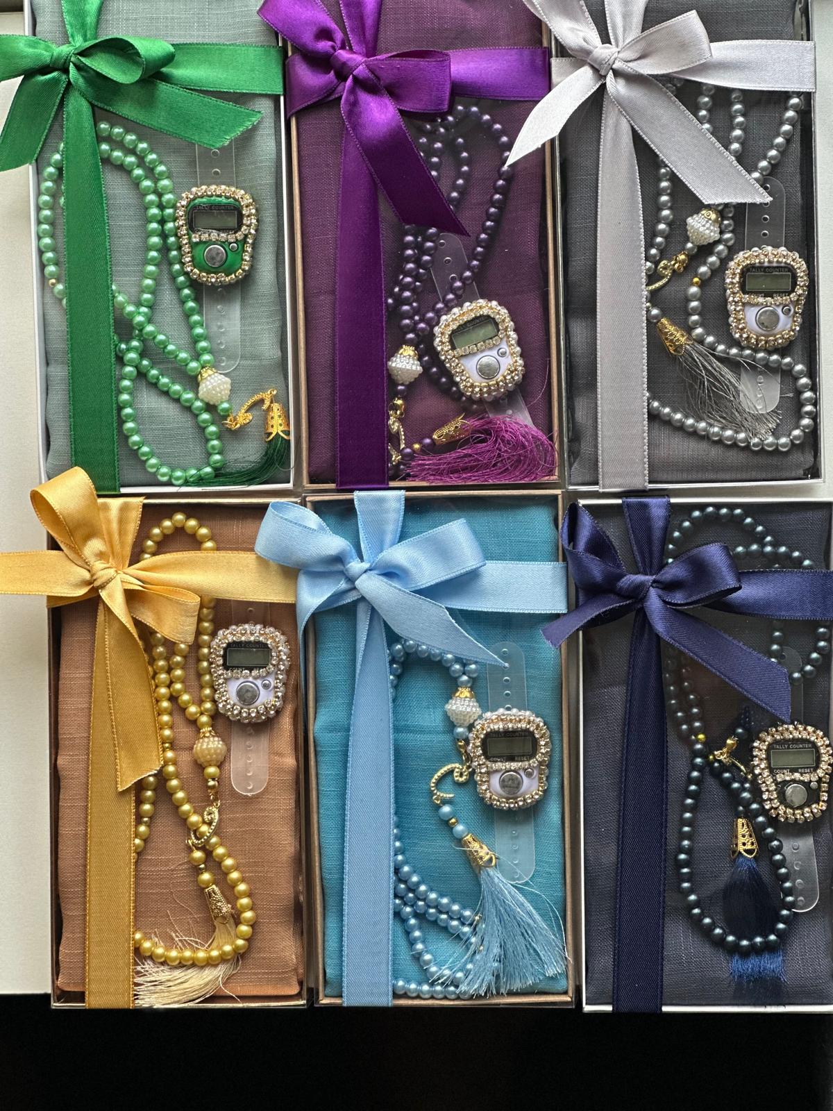 10 Adet Namaz Örtüsü (Şal) + Tesbih Hediye Seti (Mor)