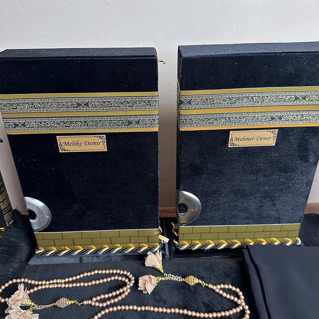 Anne Babaya Özel Kabe Motifli Kur'an Seti Büyük Boy