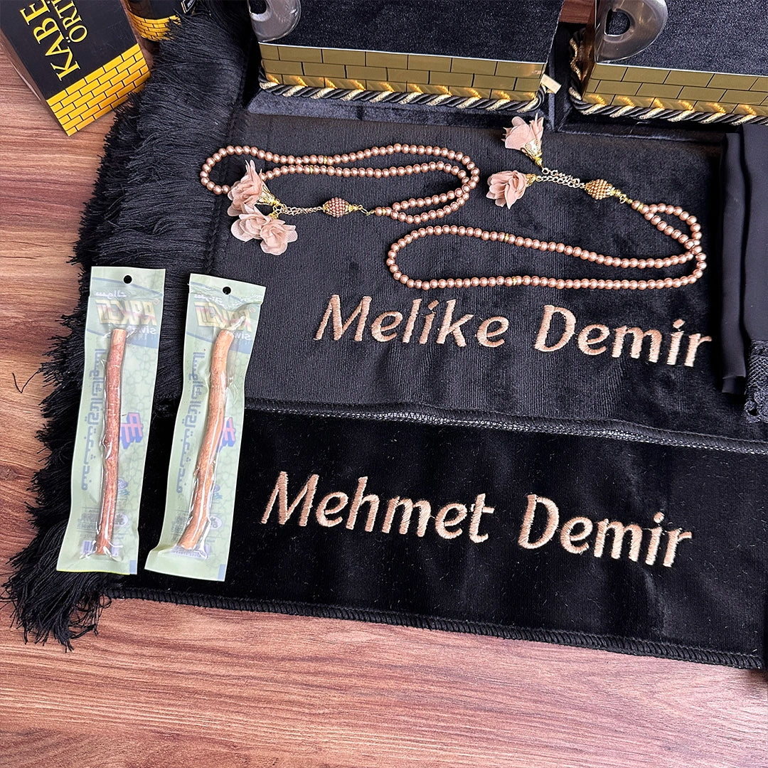 Anne Babaya Özel Kabe Motifli Kur'an Seti Büyük Boy