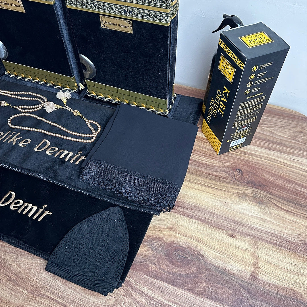 Anne Babaya Özel Kabe Motifli Kur'an Seti Büyük Boy