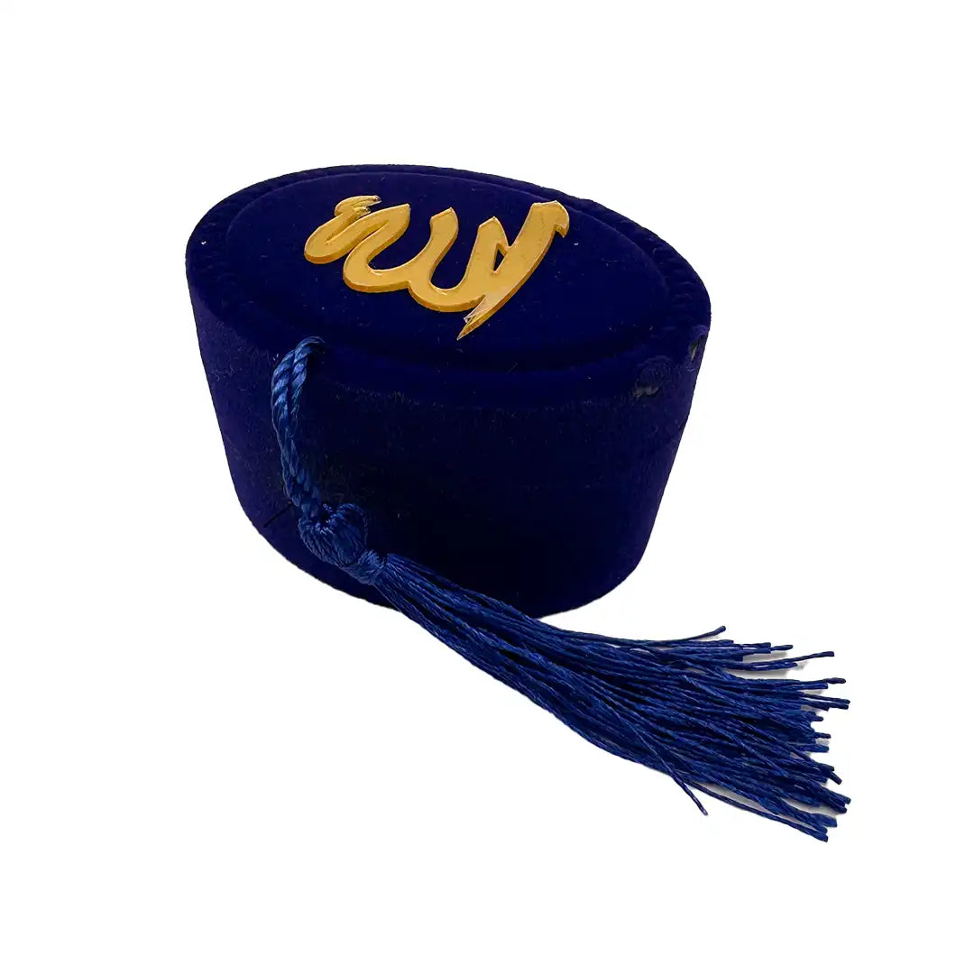 Kadife Kutulu Zikirmatik İnci Tespih Seti (Lacivert)