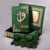 Kadife Kutulu Kur'an-ı Kerim Seti (Yeşil, Gold Süsleme)