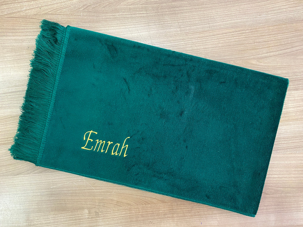 Özel İsimli Aydın Seccade (Zümrüt Yeşil)