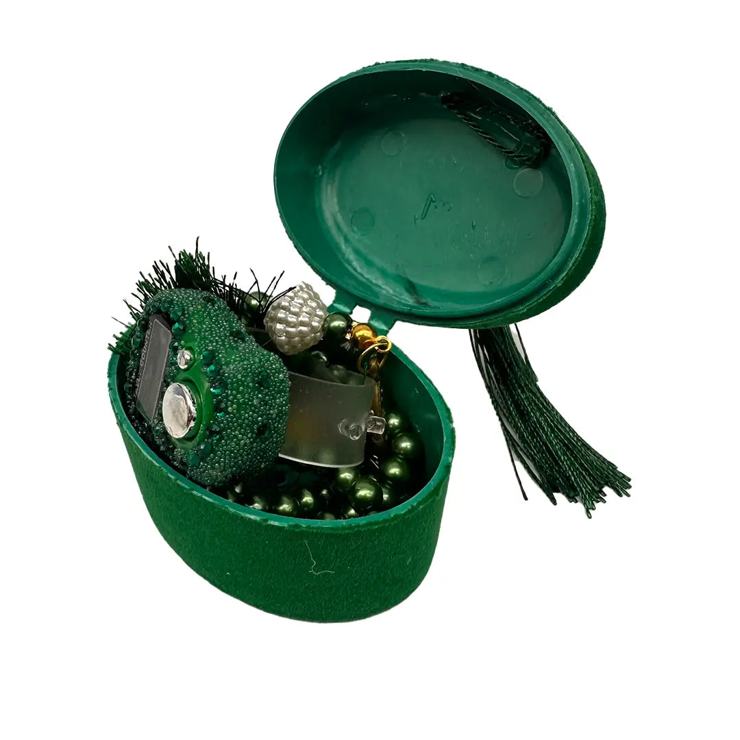 Kadife Kutulu Zikirmatik İnci Tespih Seti (Yeşil)