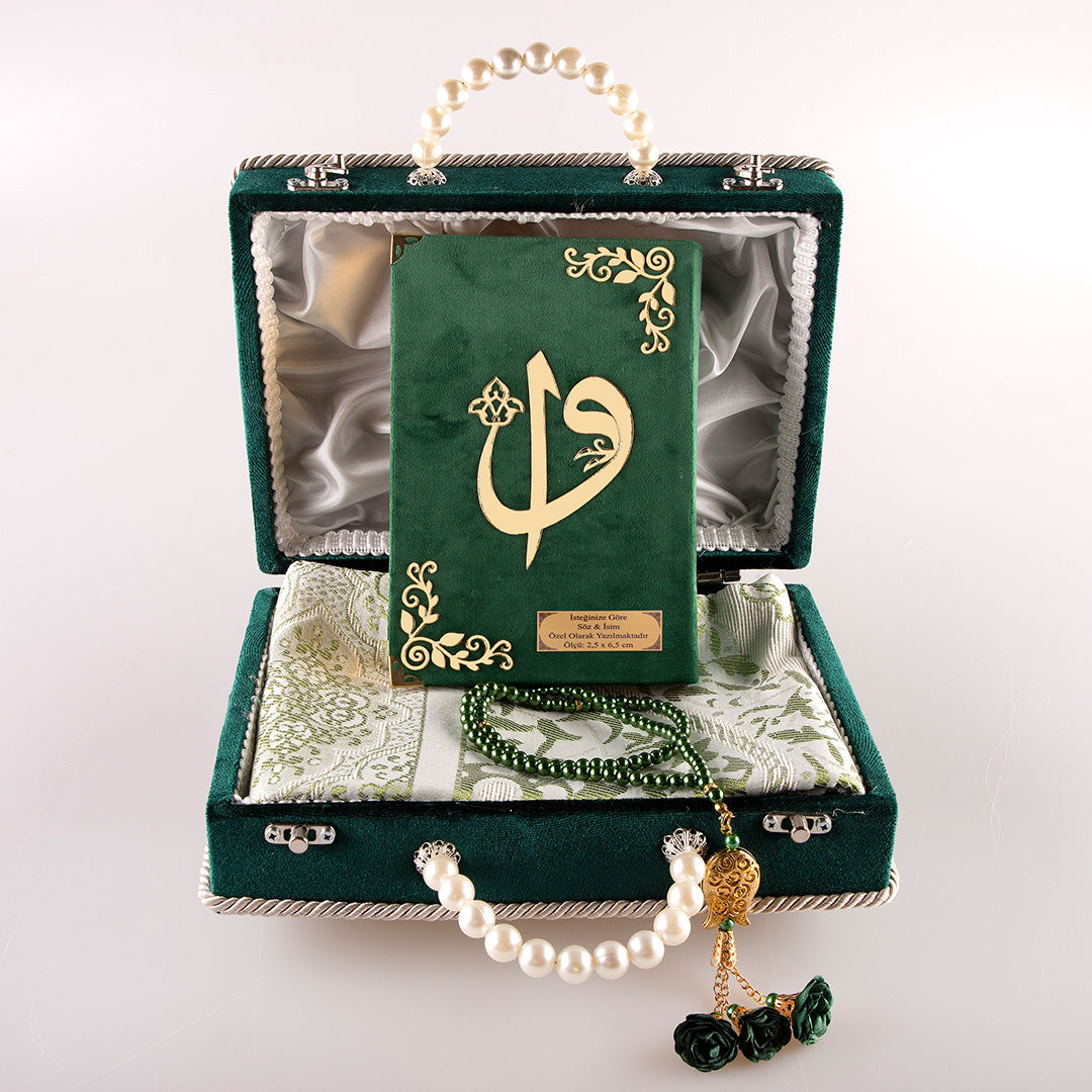 Çeyiz Seti (Kur’an + Seccade + Tespih) Koyu Yeşil