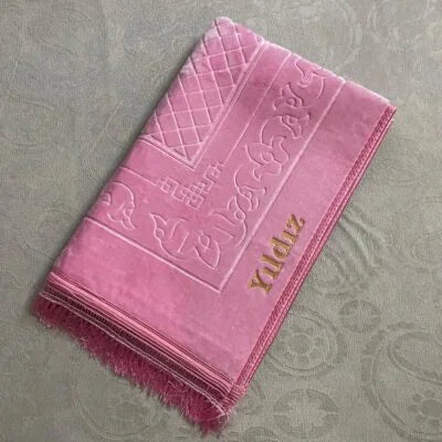 Özel İsimli Peluş Seccade (Pembe)