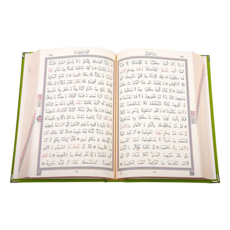 Kadife Ciltli Yeşil Elif Vavlı Kur’an-ı Kerim