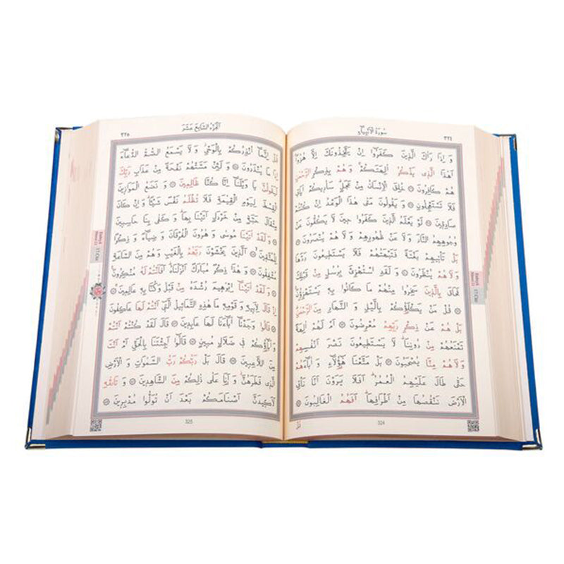 Kadife Ciltli Lacivert Elif Vavlı Kur’an-ı Kerim