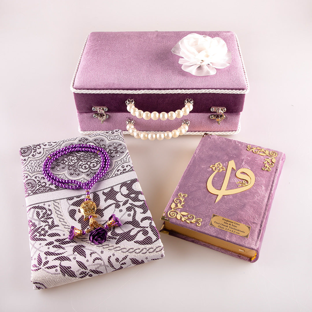 Çeyiz Seti (Kur’an + Seccade + Tespih) Lila