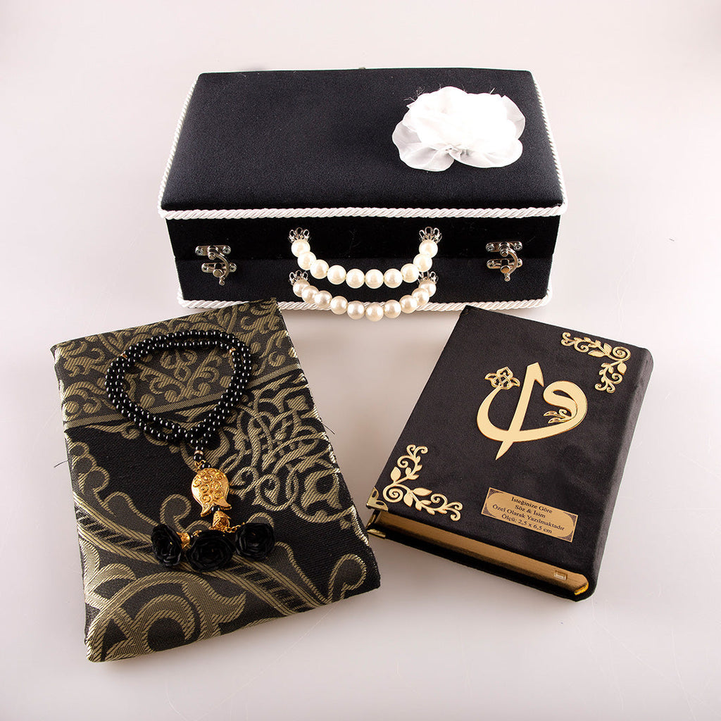 Çeyiz Seti (Kur’an + Seccade + Tespih) Siyah