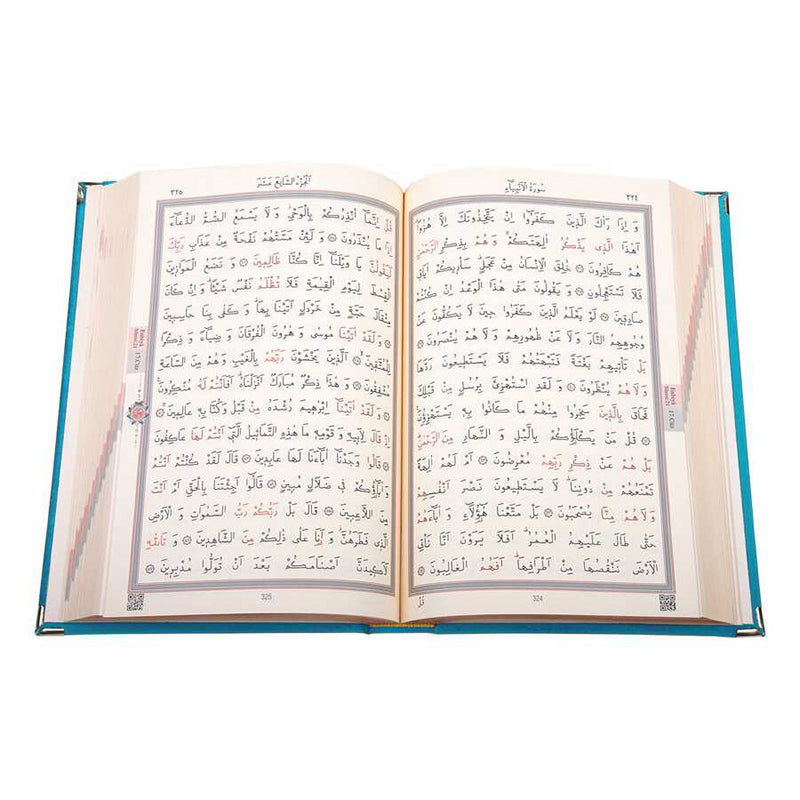 Kadife Ciltli Turkuaz Elif Vavlı Kur’an-ı Kerim