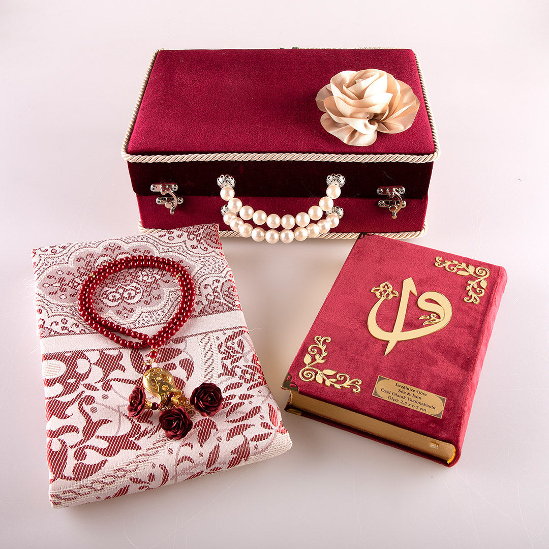 Çeyiz Seti (Kur’an + Seccade + Tespih) Bordo