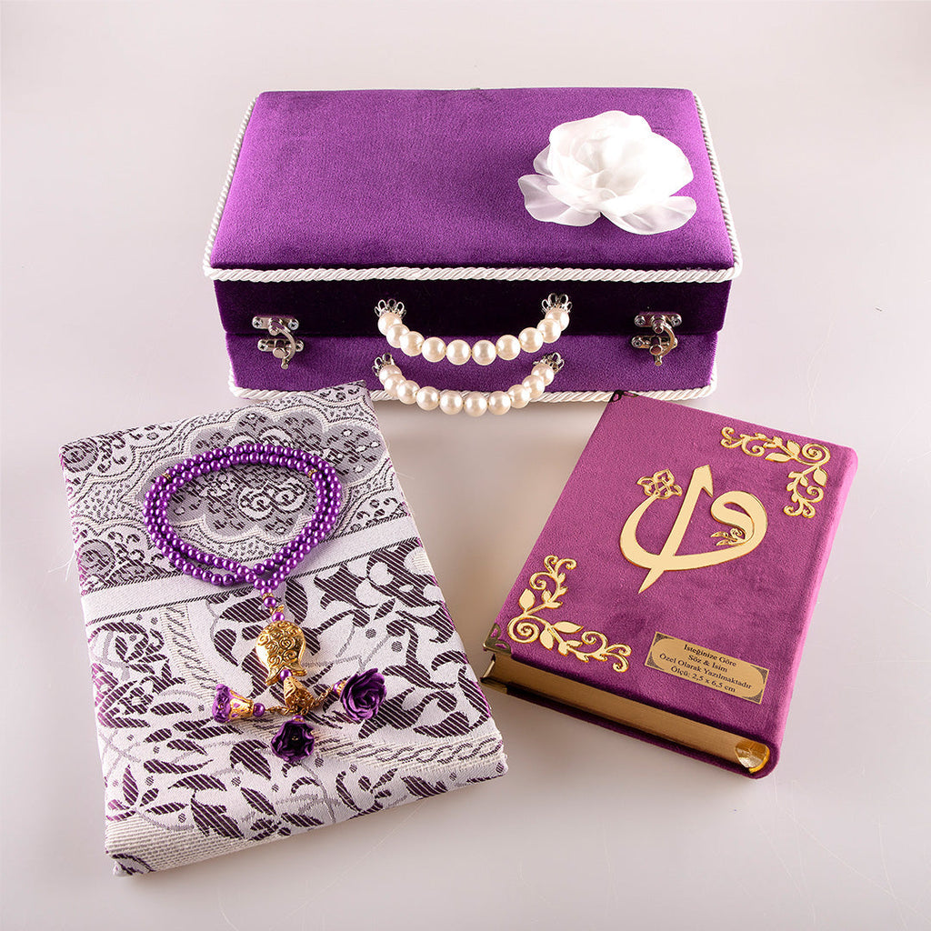 Çeyiz Seti (Kur’an + Seccade + Tespih) Mor