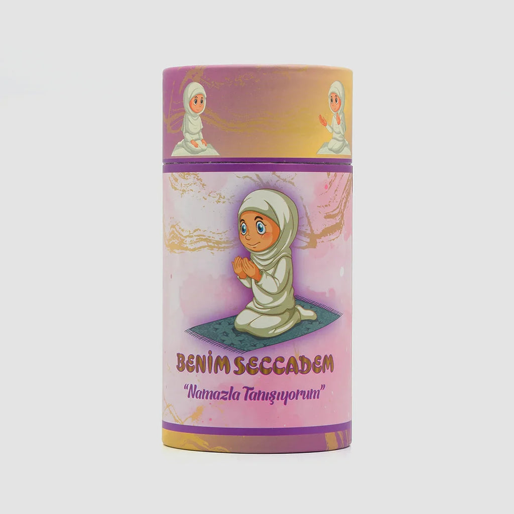 Silindir Kutu Çocuk Namaz Seti (Kız)