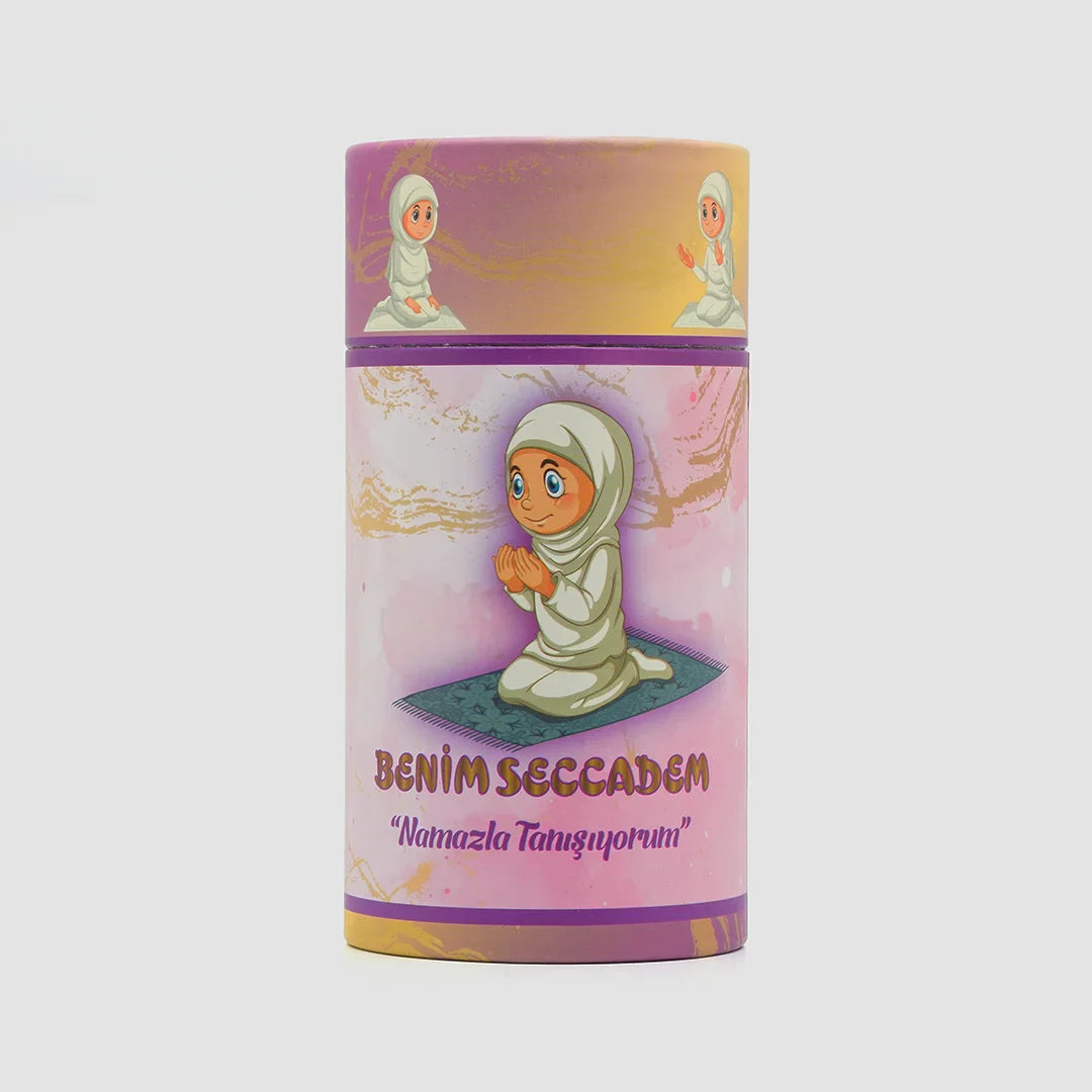 Silindir Kutu Çocuk Namaz Seti (Kız)