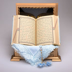 Ahşap Sandıklı Gökyüzü Mavi Kur’an-ı Kerim Seti