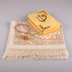 Asetat Kutulu Gold Kadife Kuran-ı Kerim Seti