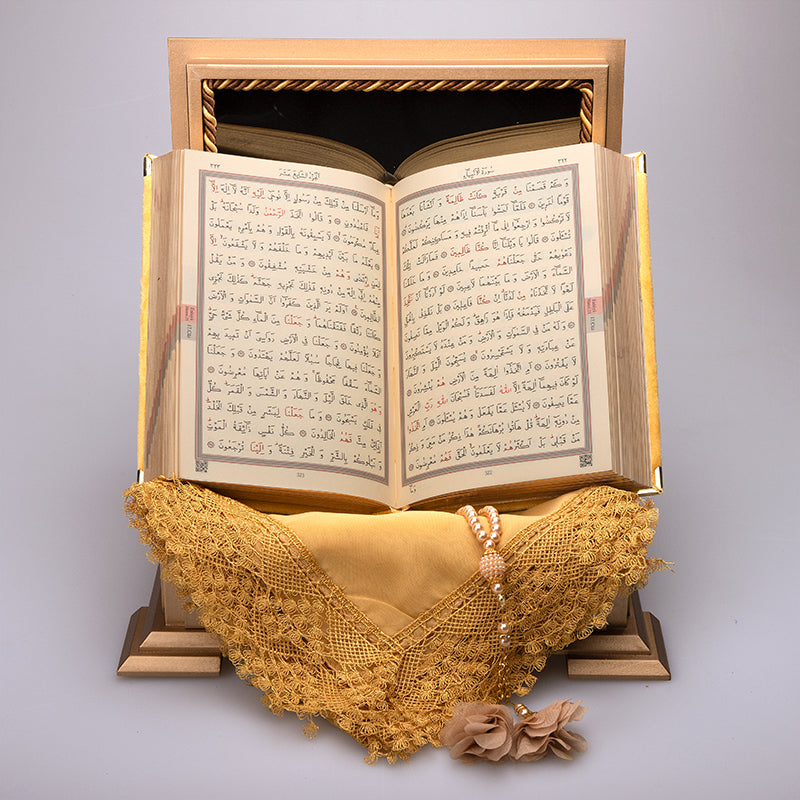 Ahşap Sandıklı Gold Kur’an-ı Kerim Seti