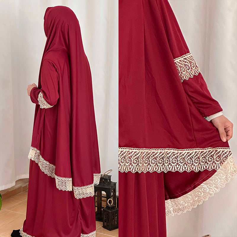 Yetişkin Bordo Namaz Elbisesi