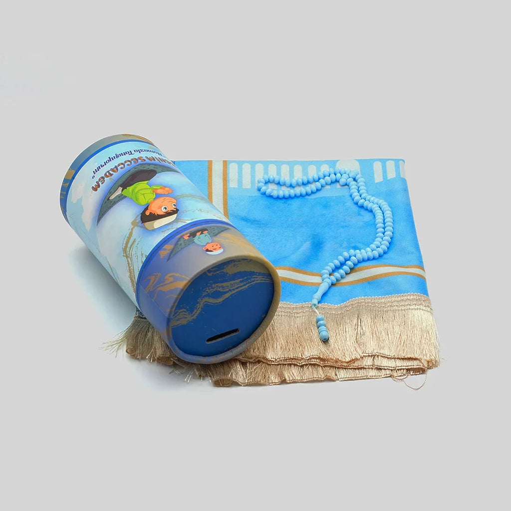 Silindir Kutu Çocuk Namaz Seti (Erkek)