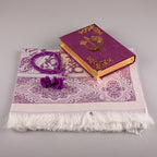 Asetat Kutulu Mor Kadife Kuran-ı Kerim Seti