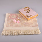 Asetat Kutulu Pudra Pembe Kadife Kuran-ı Kerim Seti