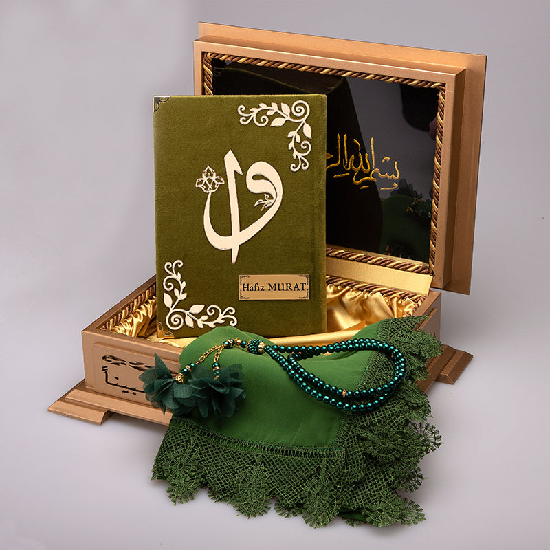 Ahşap Sandıklı Yeşil Kur’an-ı Kerim Seti