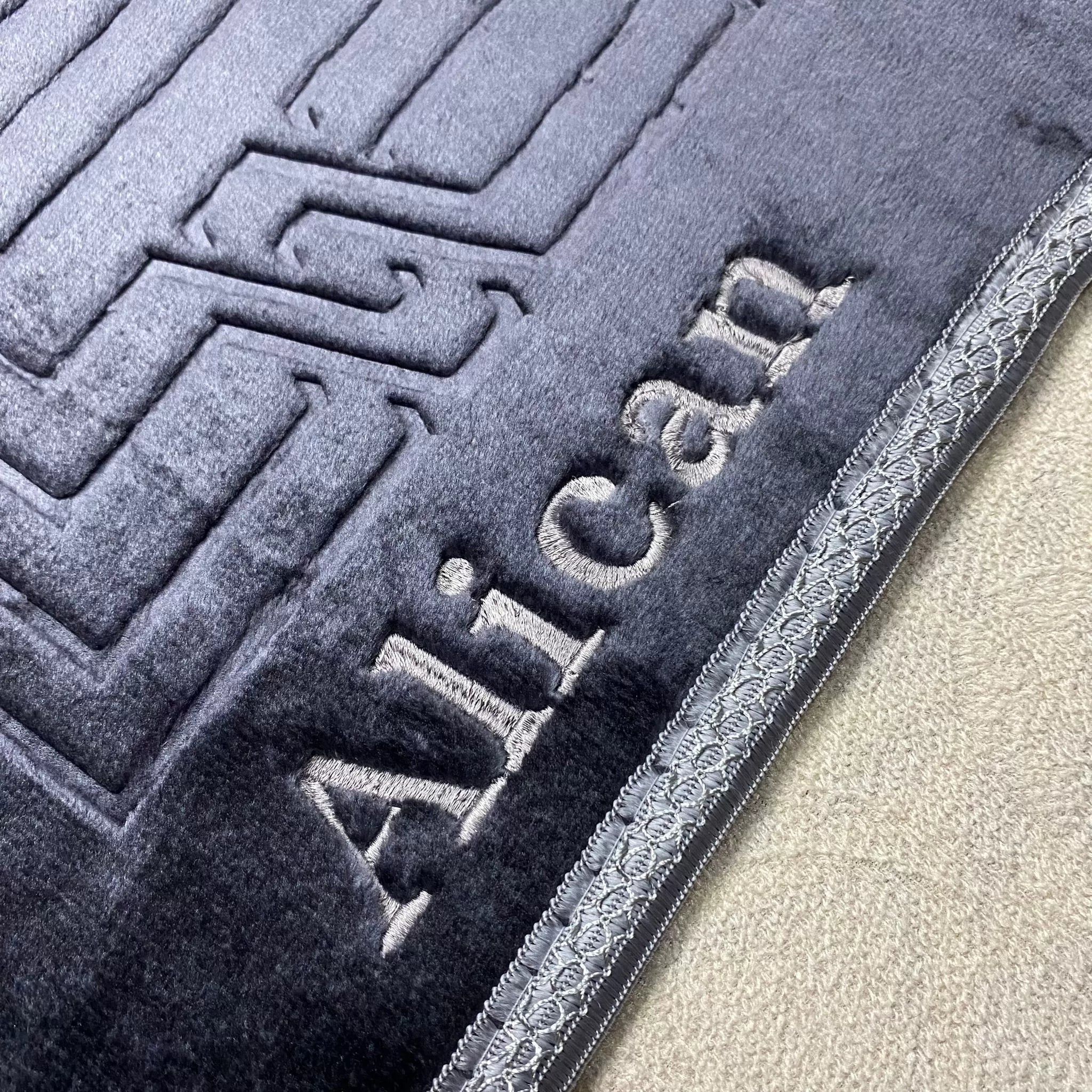 Özel İsimli Peluş Seccade (Koyu Gri)